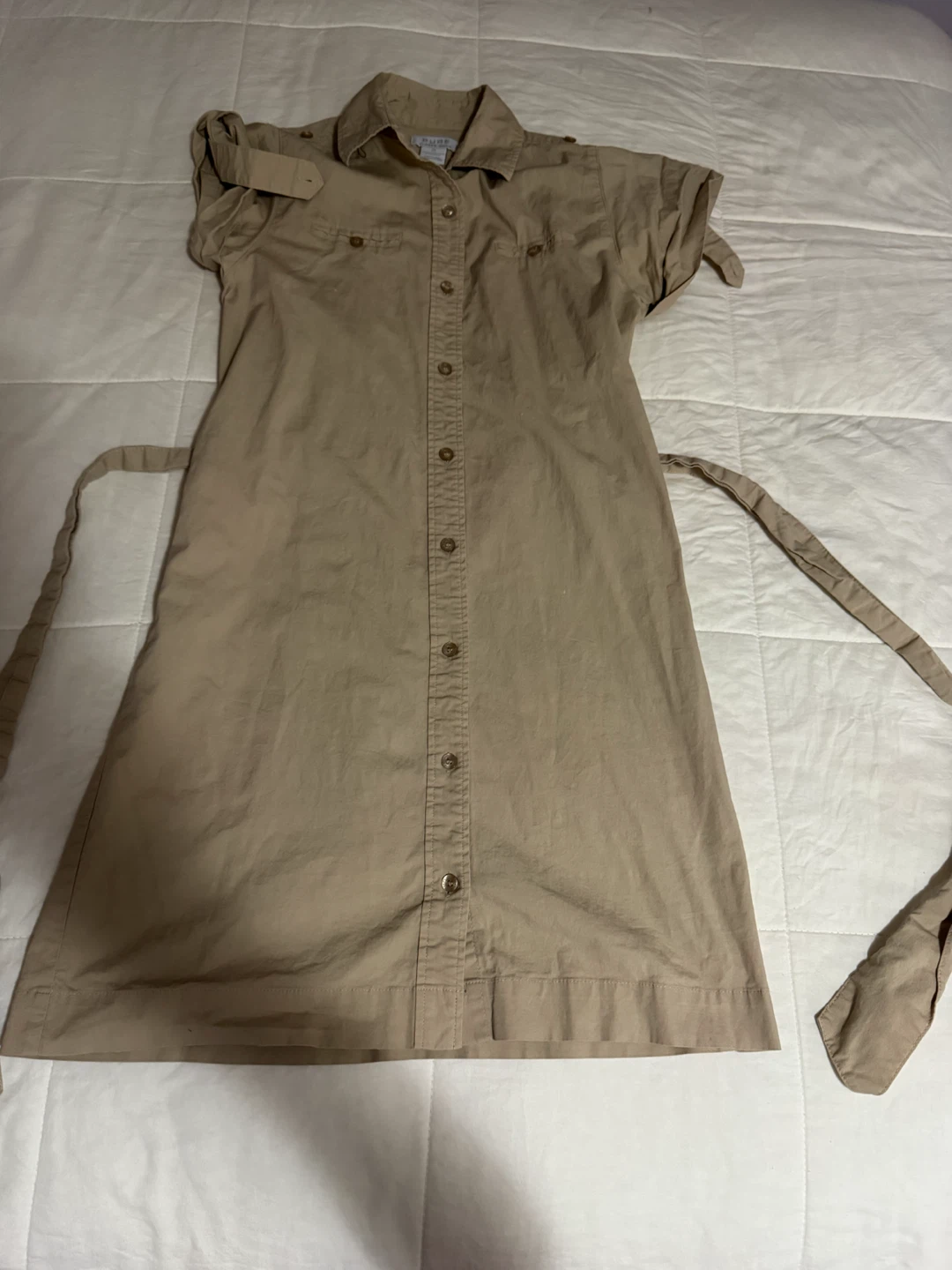 Alfred Sung Button-Up Dress - Khaki
