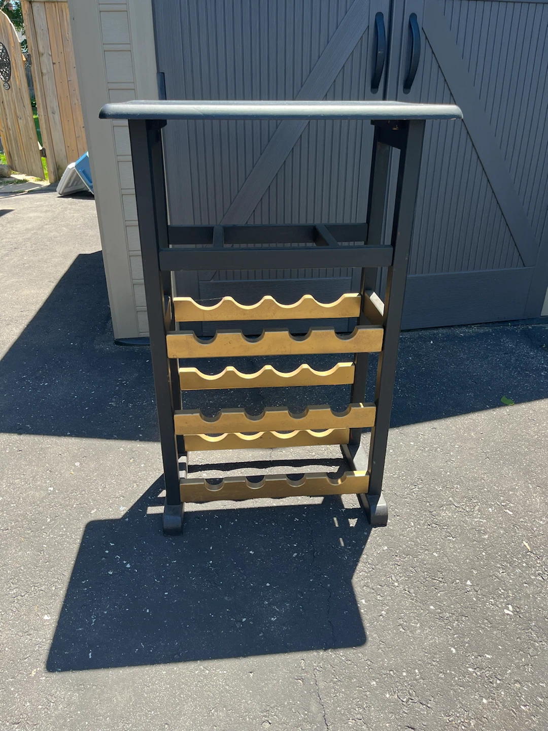 Black Wine Rack with Table Top