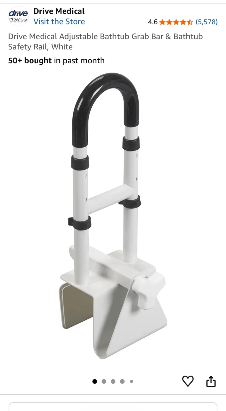 Drive Medical Adjustable Bathtub Grab Bar (Tub clamp)