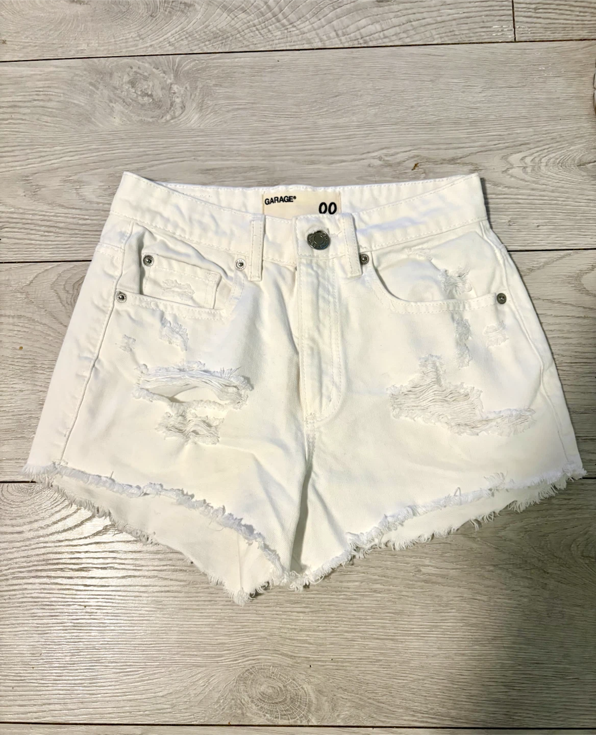 White Garage Denim Shorts Size 00
