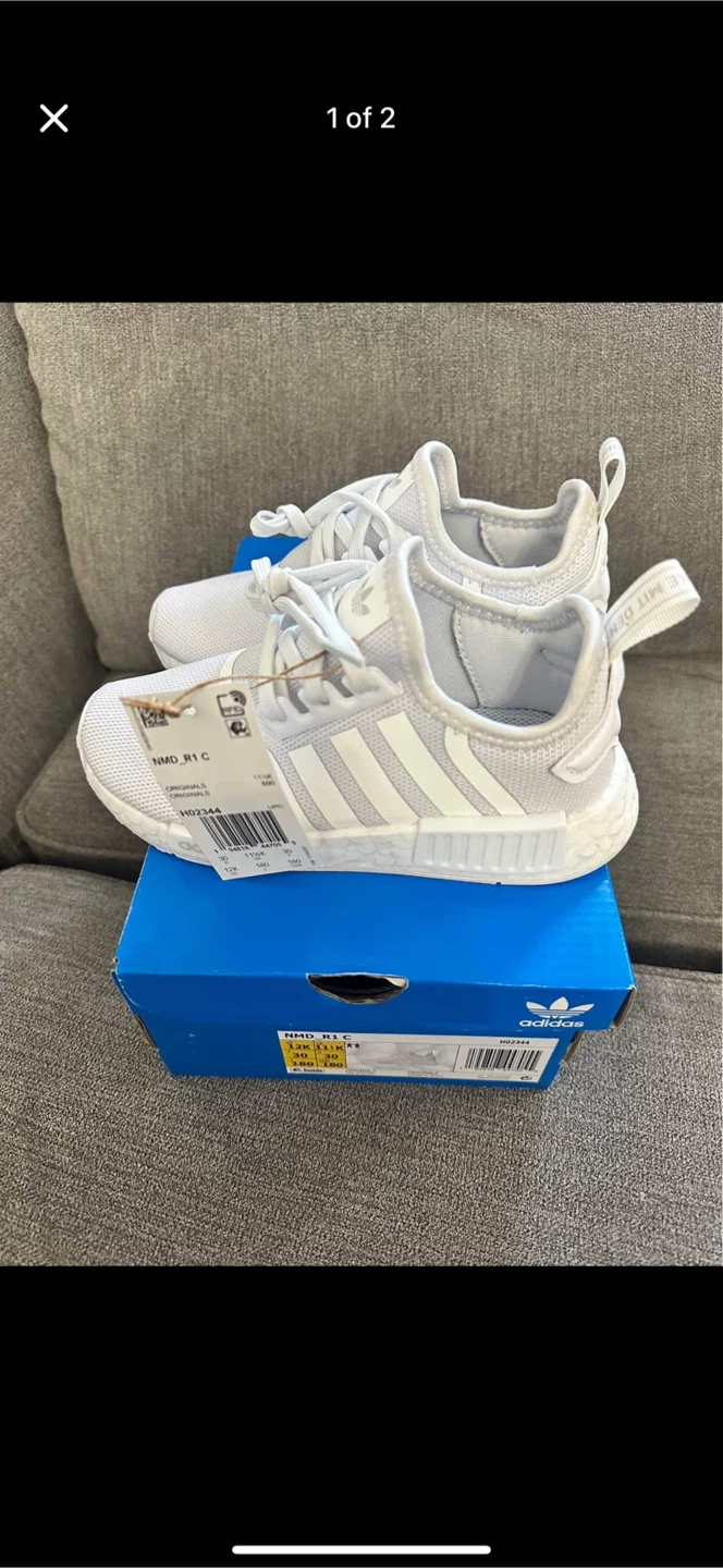 Adidas NMD_R1 Shoes White Kids Size 12 - photo 2