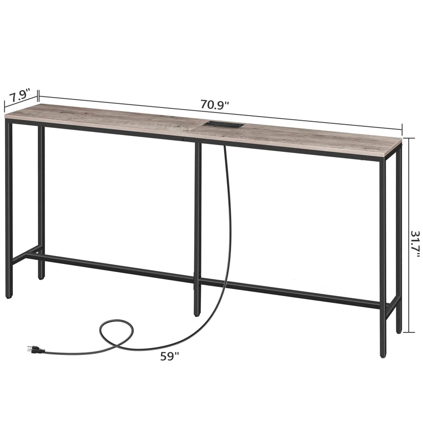 MAHANCRIS 70.9'' Console Table with Power Outlet - photo 3