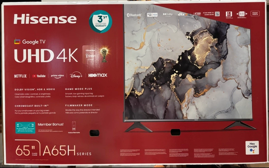 Hisense 65" UHD 4K Google TV