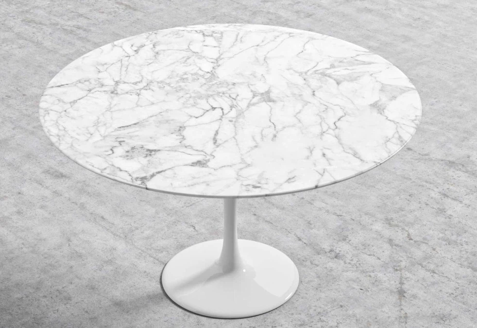 Tulip table round - Carrara