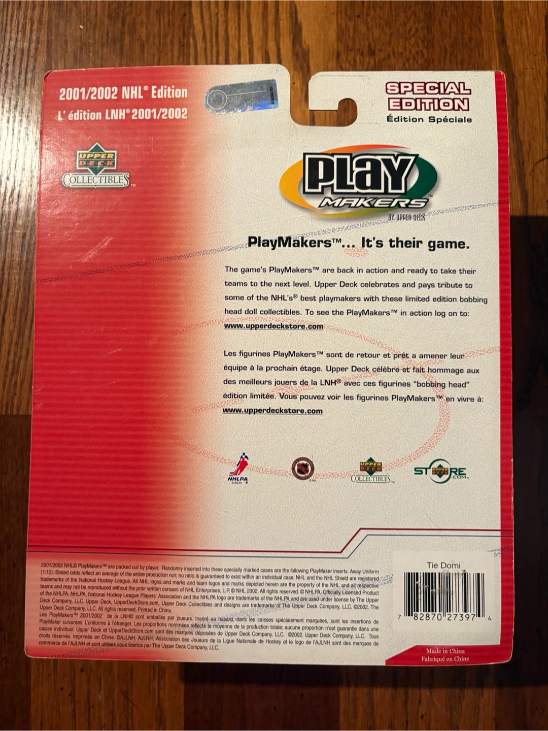 Upper Deck Playmakers Tie Domi Bobblehead Special Edition - photo 3