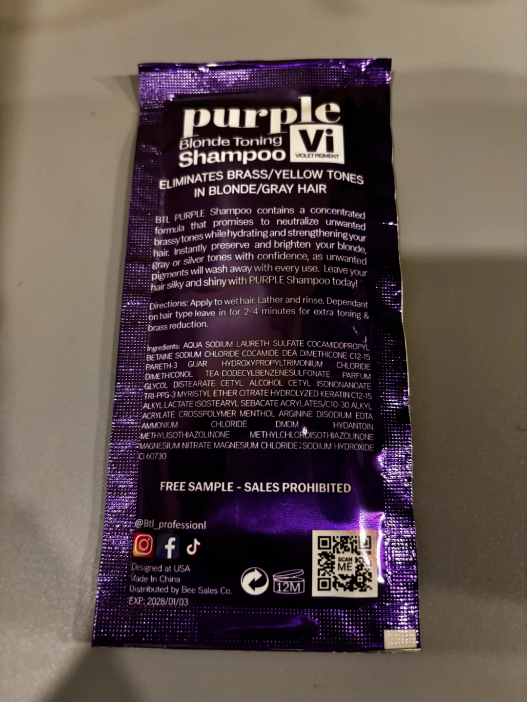 BTL Professional Purple Blonde Toning Shampoo - photo 3