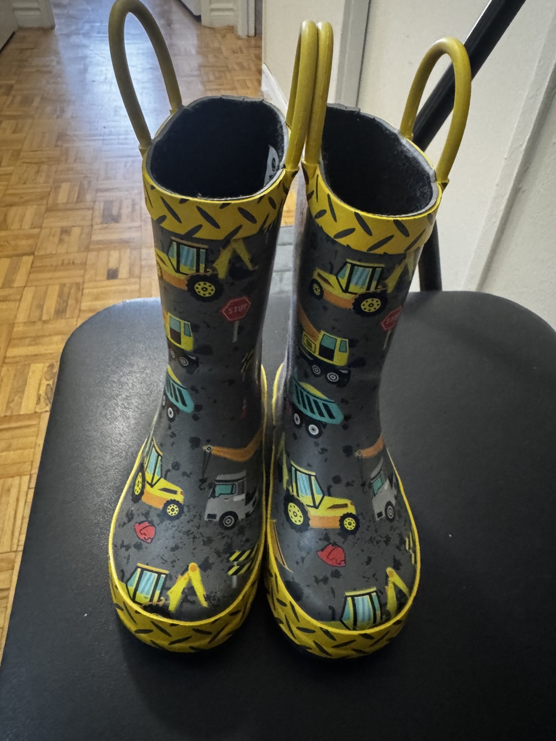 Kids Construction Theme Rain Boots size 7
