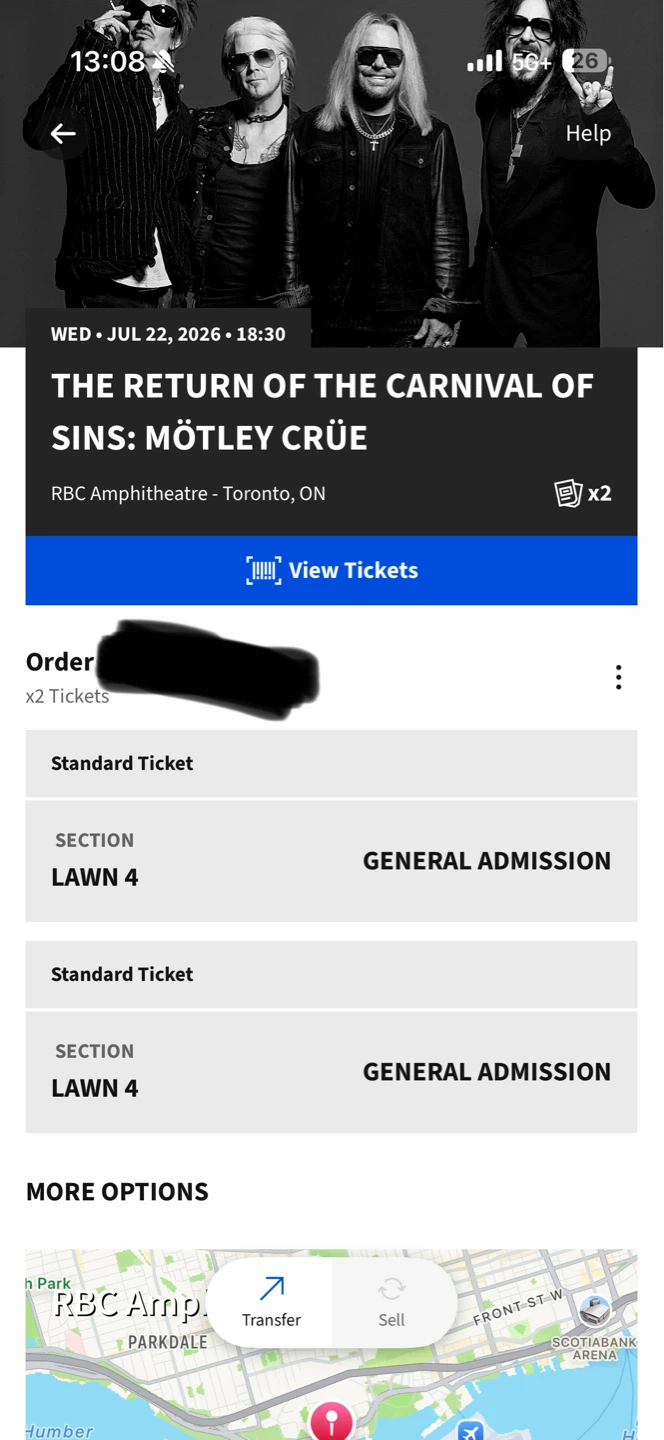 2 Motley Crue concert tickets !!!! Toronto - photo 2
