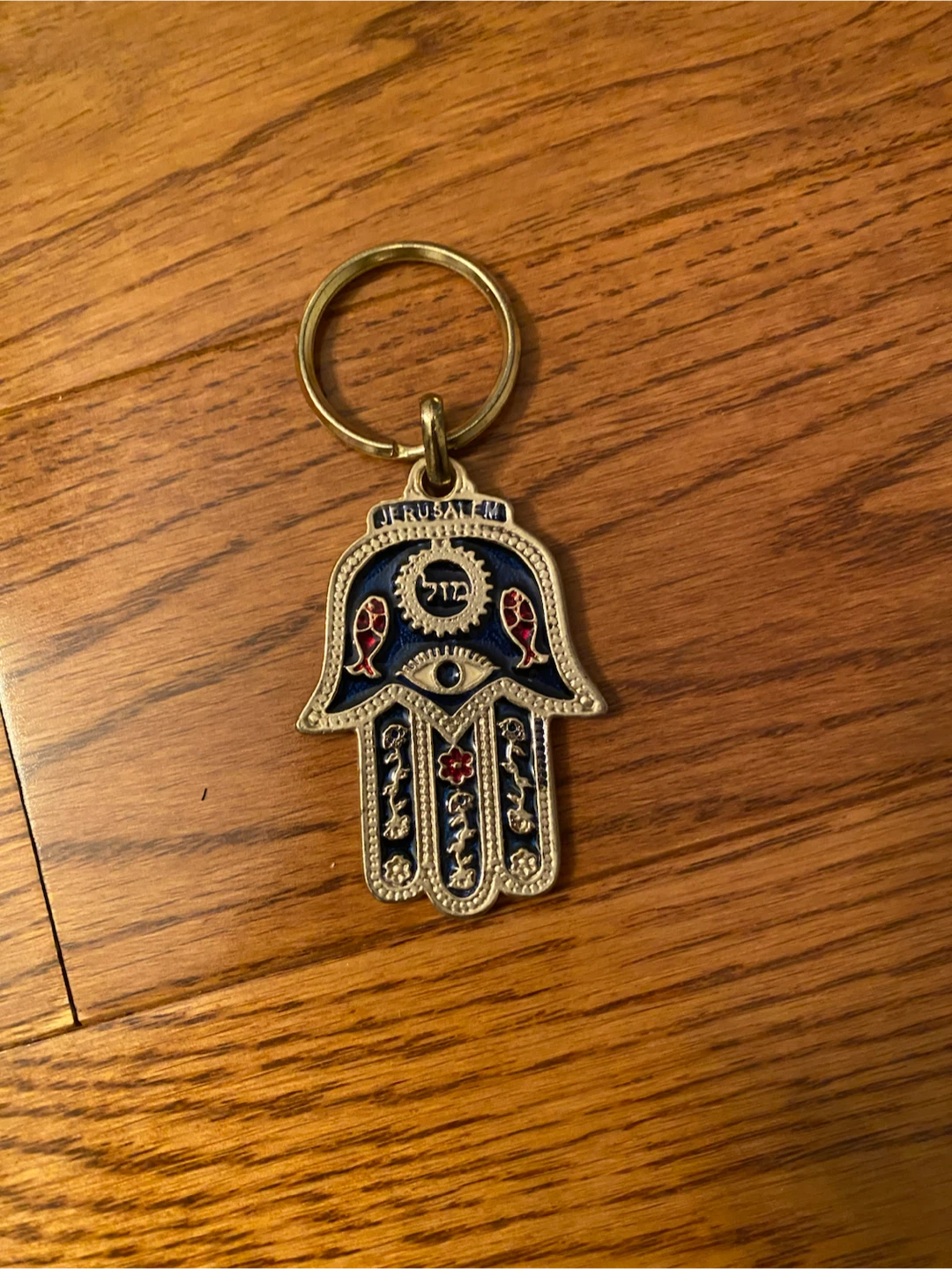 Jerusalem Hamsa Hand Keychain - photo 3