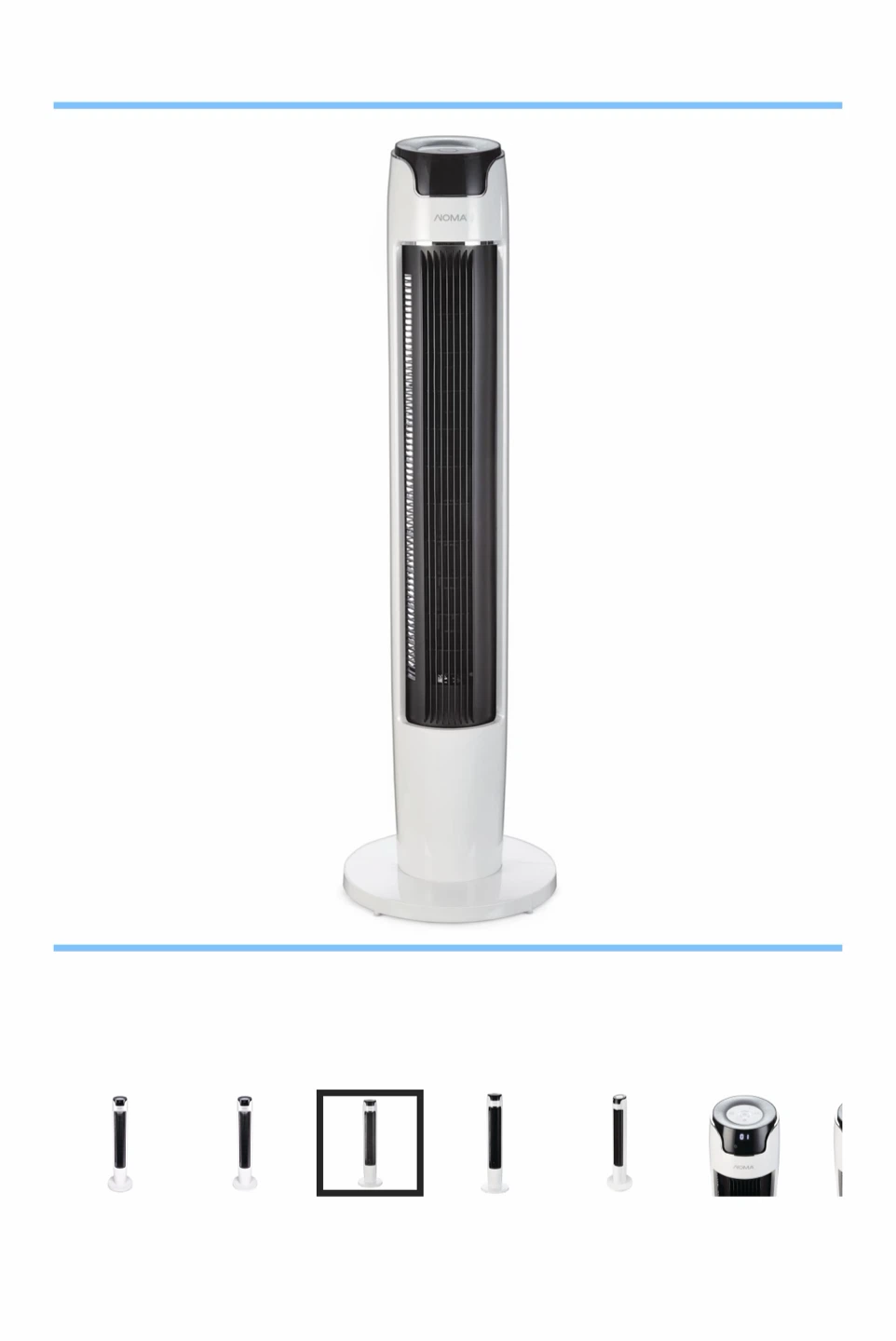 NOMA Oscillating Tower Fan, 42-inch, White - photo 2