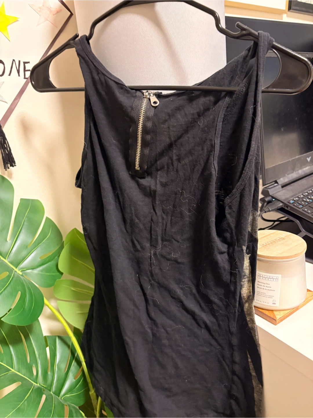 Black and Grey Zebra Print Tank Top - photo 2