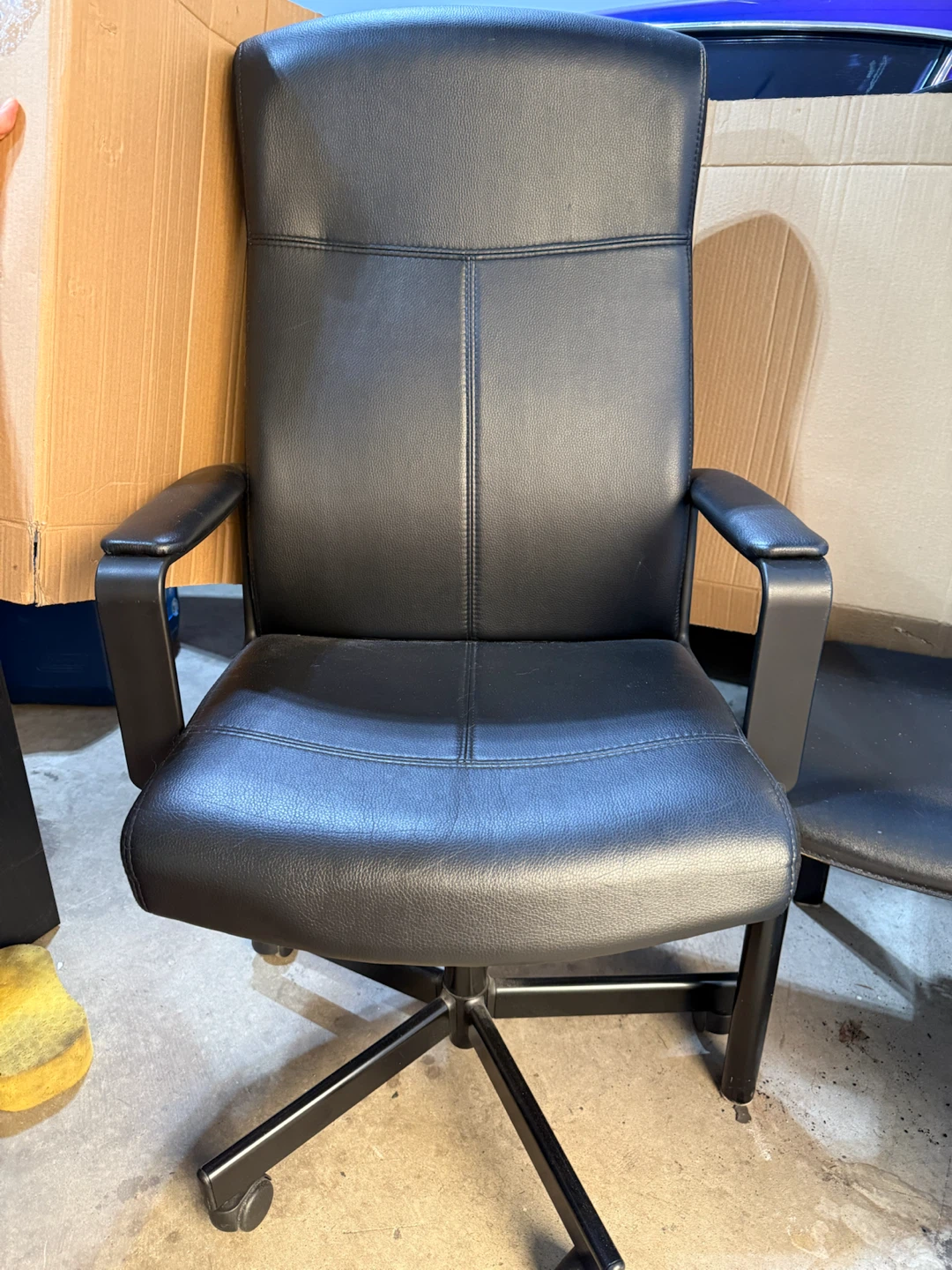 Black Faux Leather Office Chair