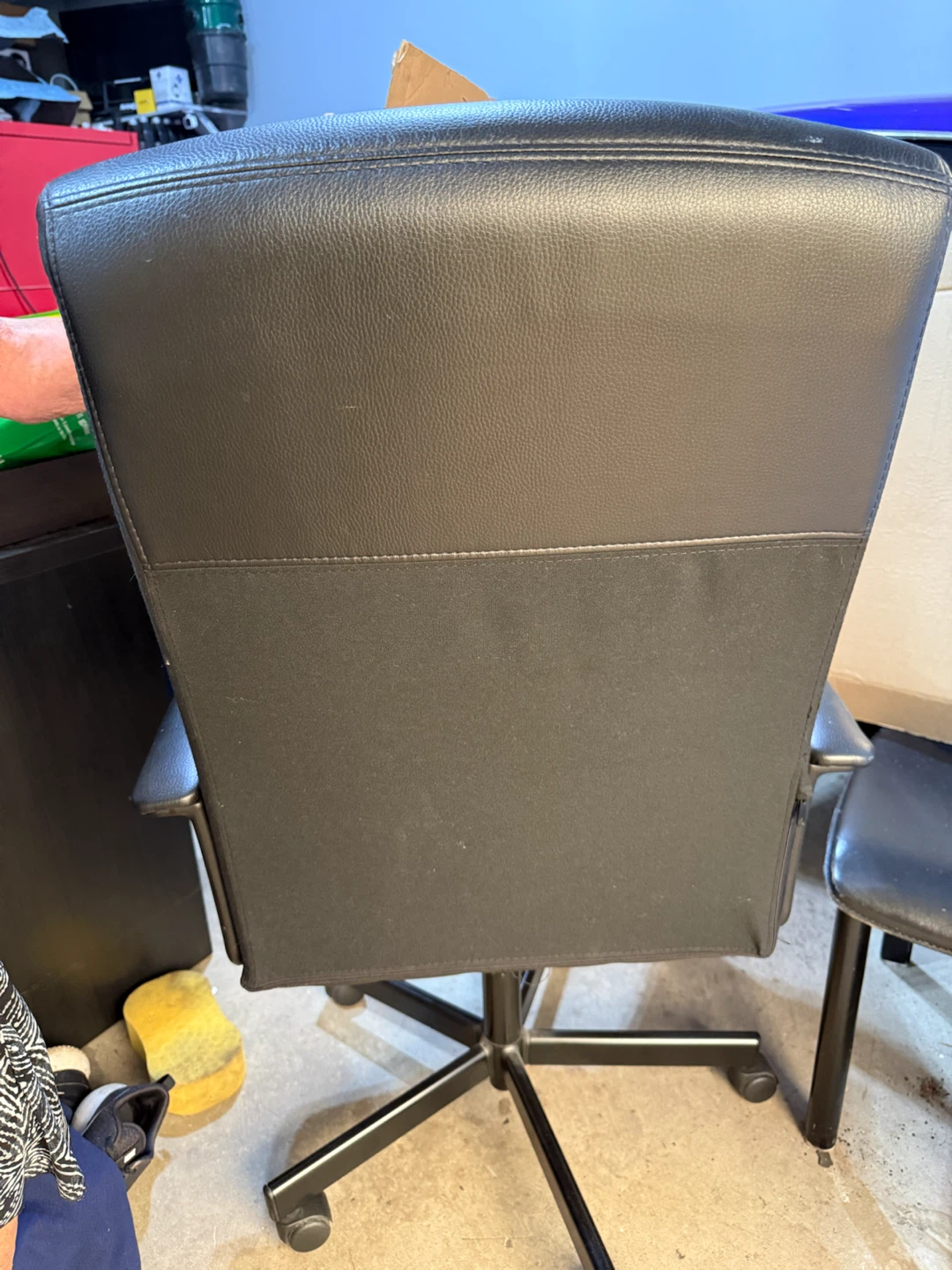 Black Faux Leather Office Chair - photo 2