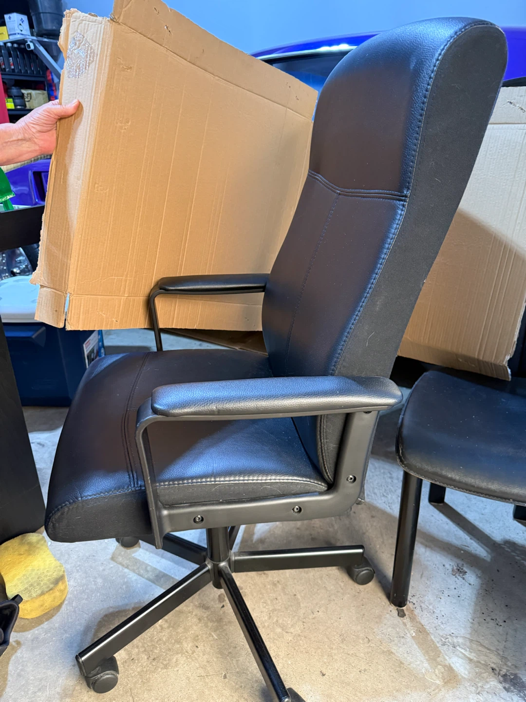 Black Faux Leather Office Chair - photo 3