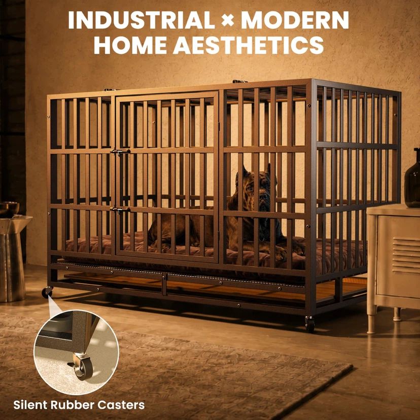 Hiwokk 48 Inch Heavy Duty Dog Crate - photo 2