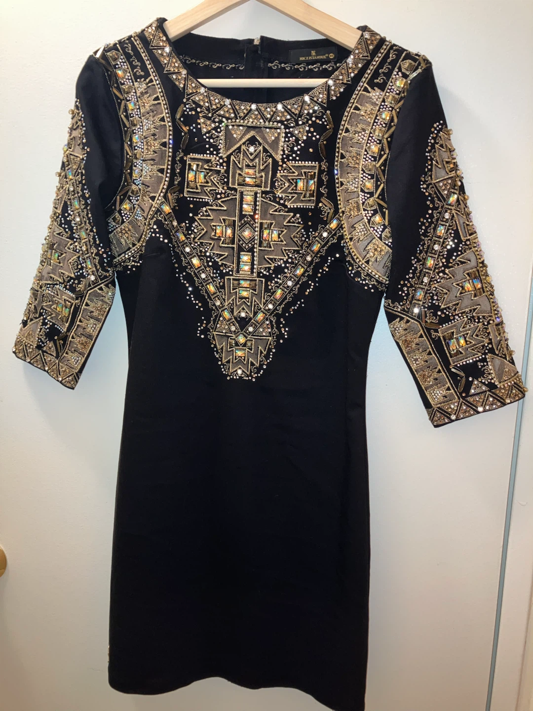 Nookie Embellished Black Mini Dress