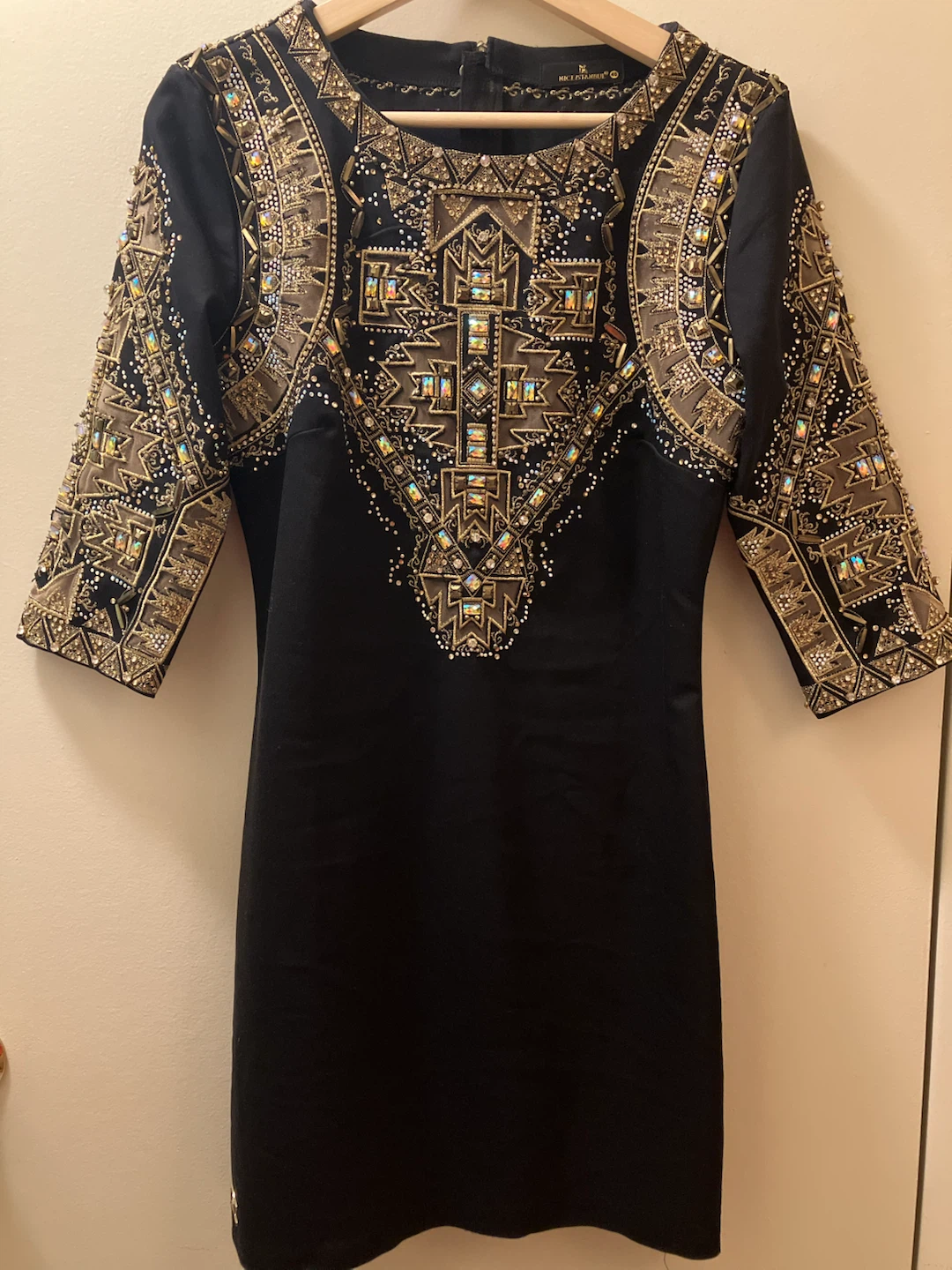 Nookie Embellished Black Mini Dress - photo 2