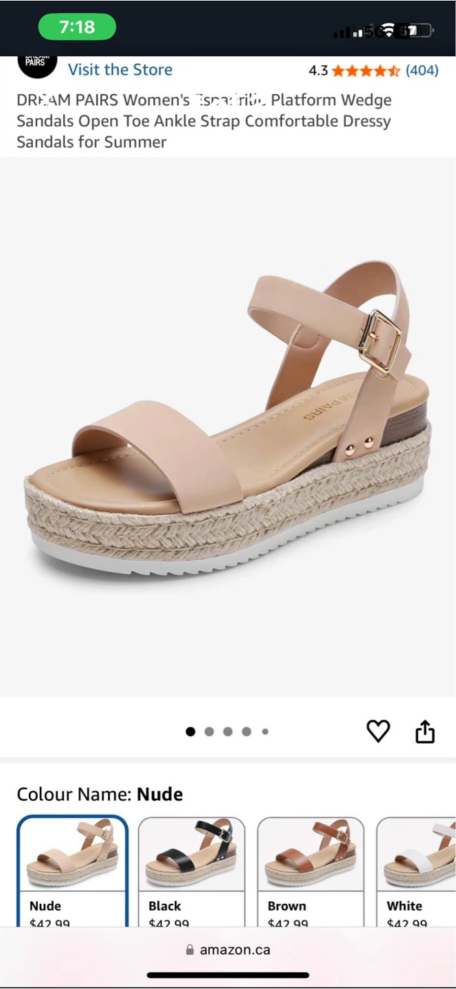 DREAM PAIRS Women's Open Toe Platform Wedge Sandals