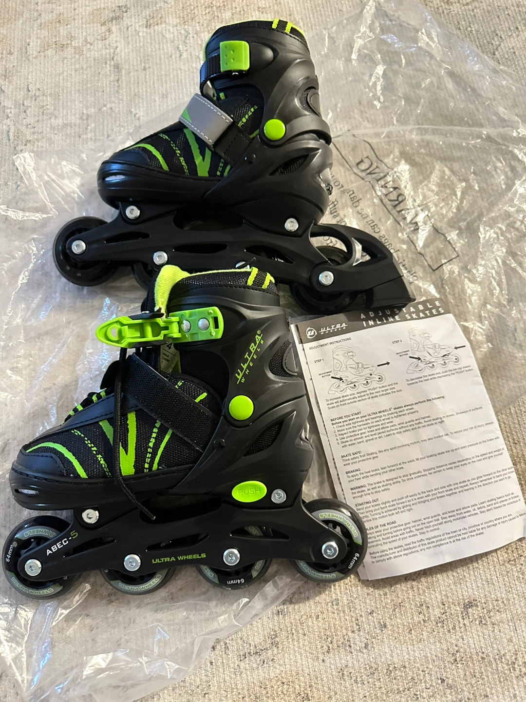 Ultra Wheels Adjustable Inline Skates - Green