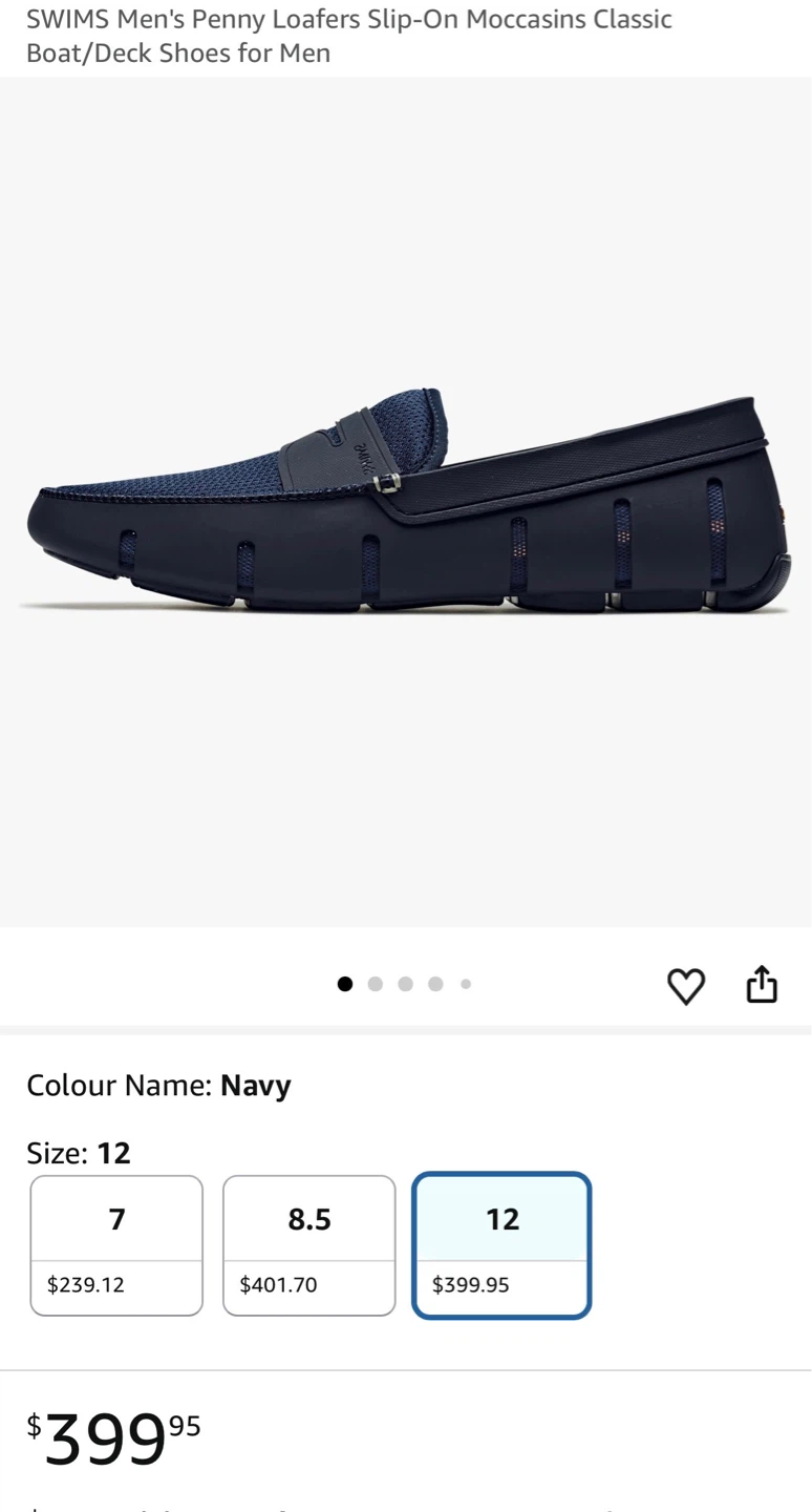 SWIMS Men's Navy Loafers - Size 12 - photo 3