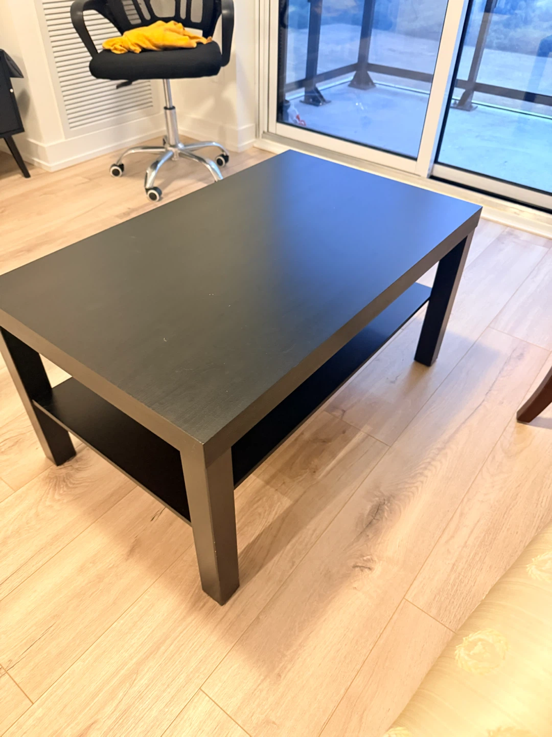 Black Coffee Table with Shelf