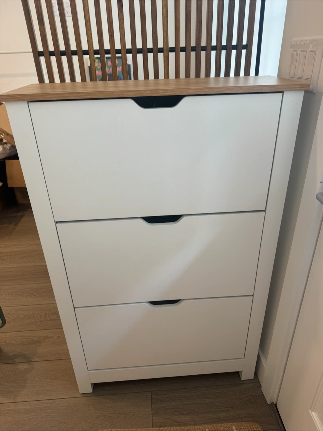 Latitude Run Narrow Shoe Cabinet with 3 Flip Drawers - photo 4