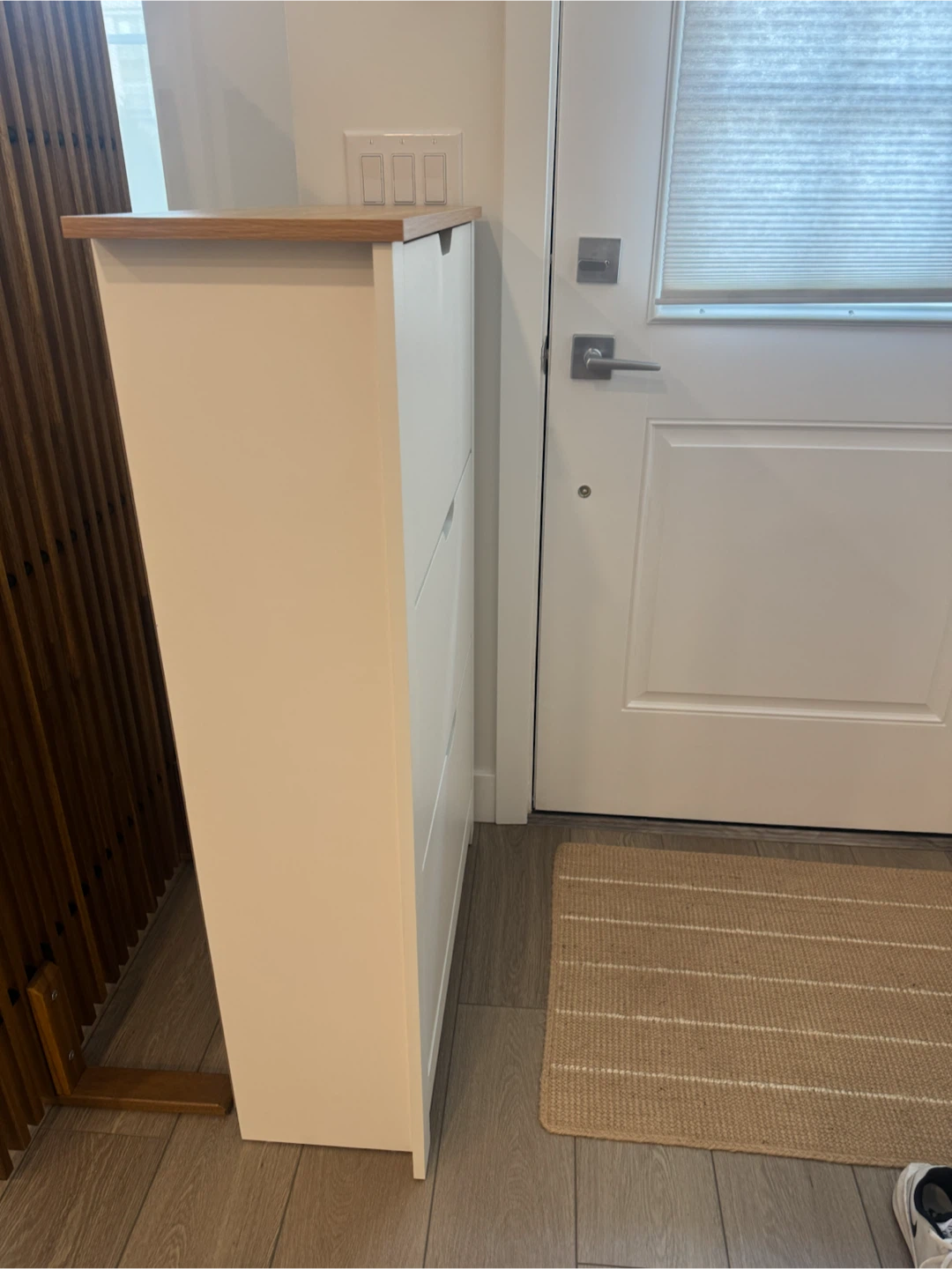 Latitude Run Narrow Shoe Cabinet with 3 Flip Drawers - photo 5