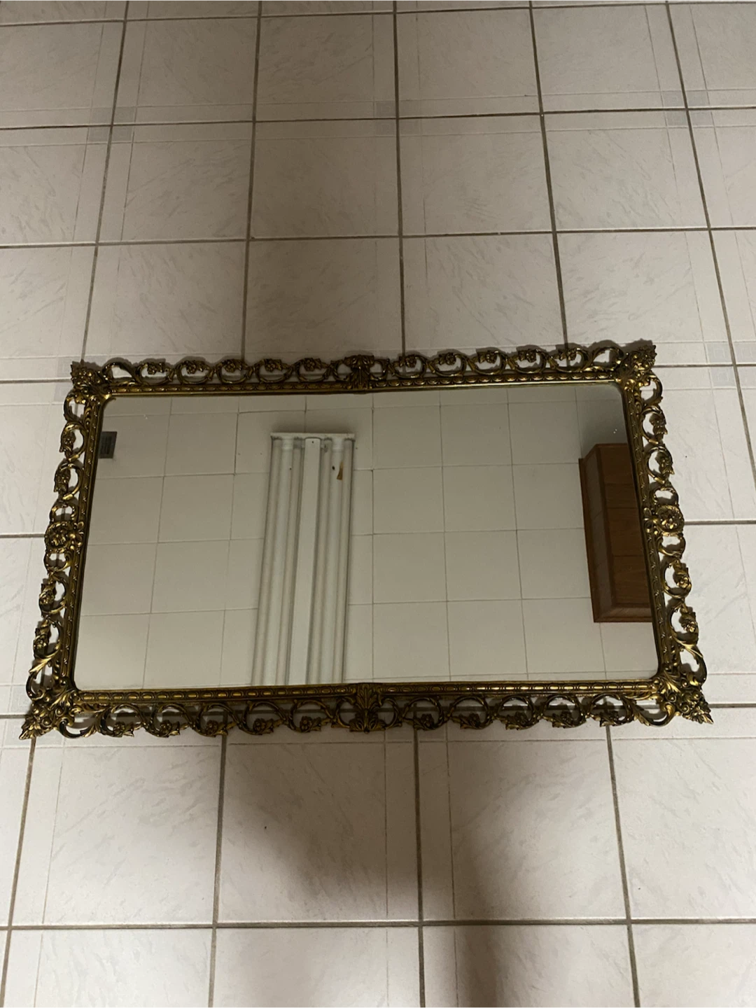 Ornate Gold-Tone Decorative Mirror