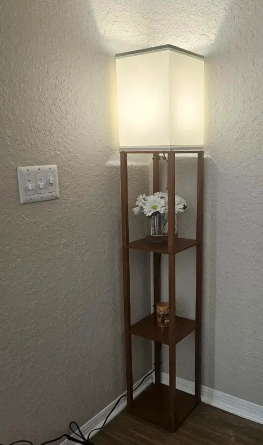 Tall Floor Lamp with Shelves