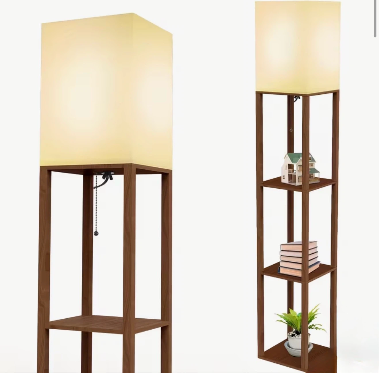 Tall Floor Lamp with Shelves - photo 2