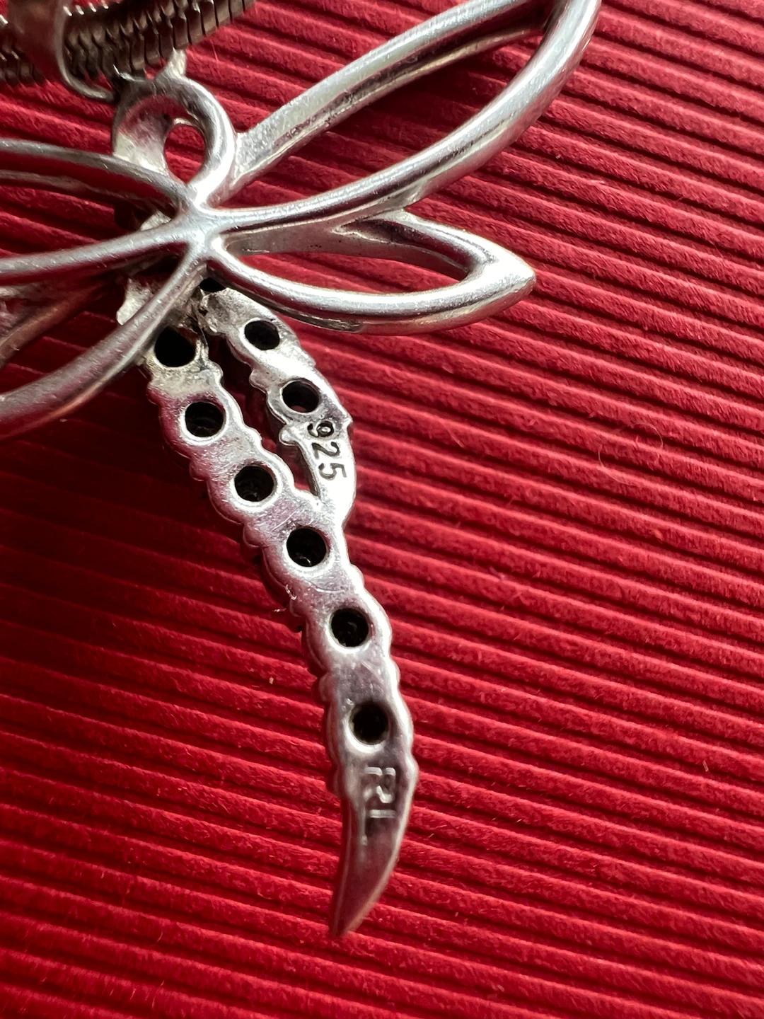 925 Silver Dragonfly Pendant Necklace - photo 3