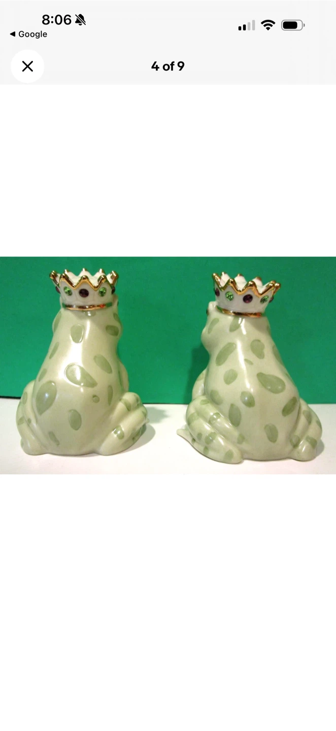 Lenox Handcrafted Frog Prince & Princess Salt & Pepper Shakers - photo 2