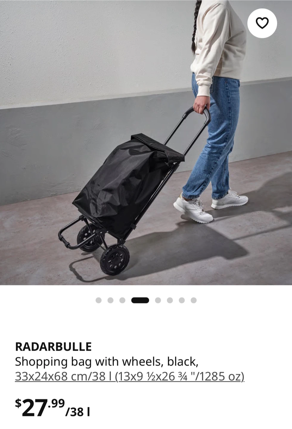 IKEA RADARBULLE Shopping Bag with Wheels cart