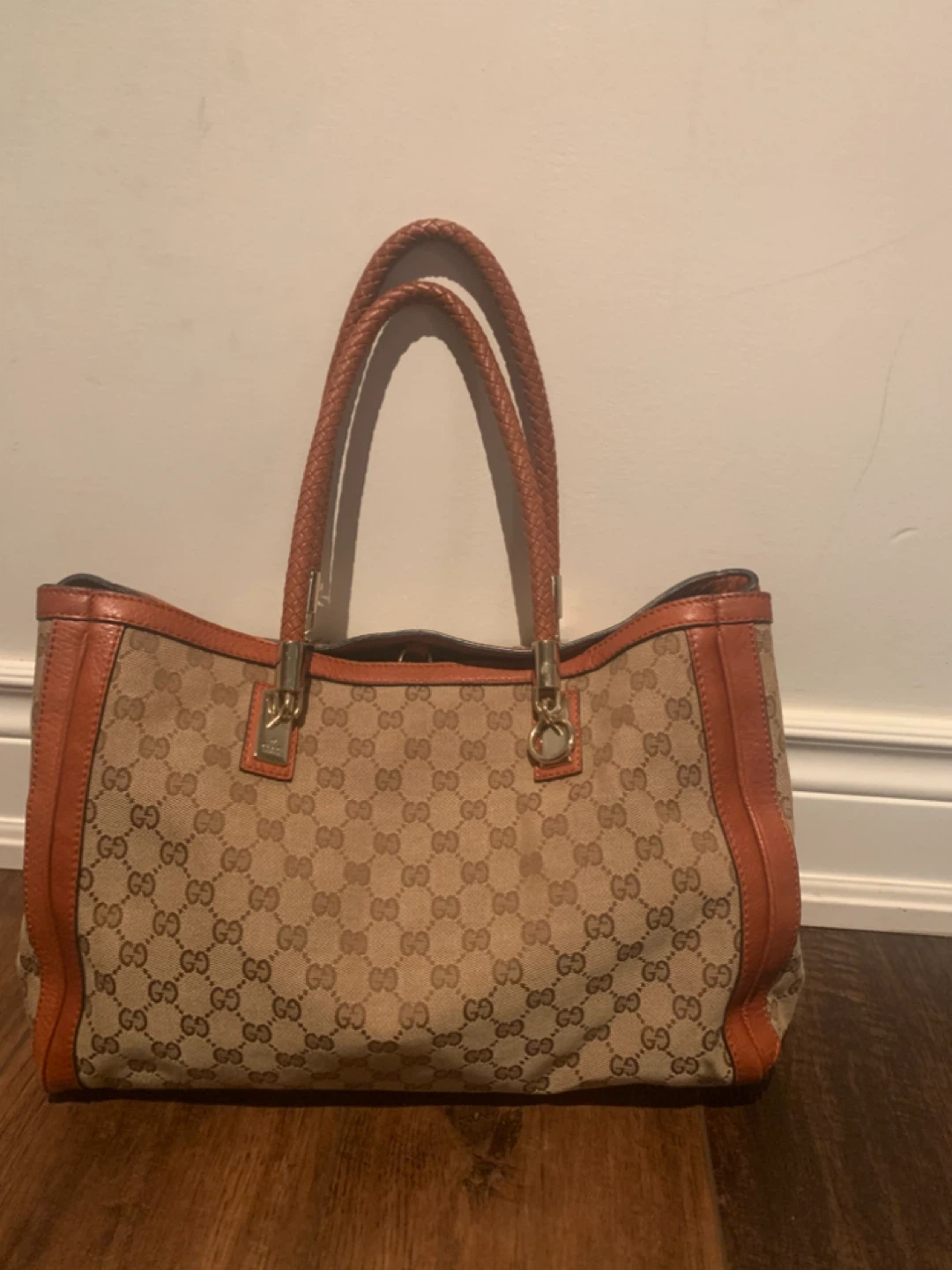 Gucci Canvas & Leather Tote Bag