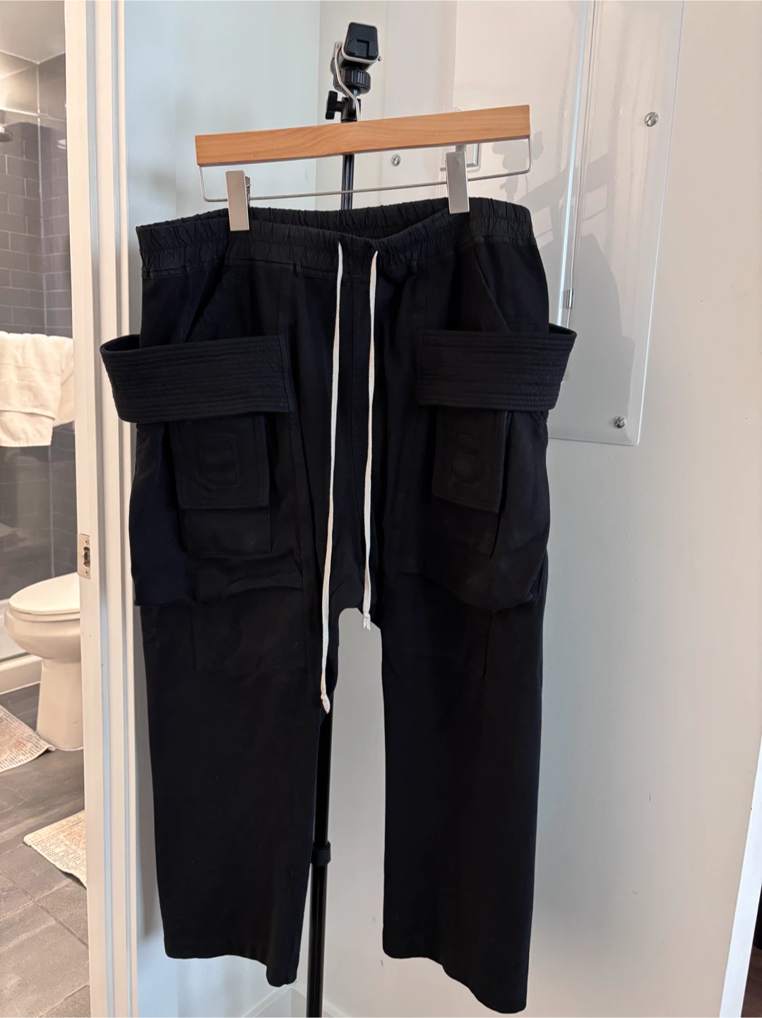 Rick owens DRKSHDW Black Cargo Pants with Drawstring