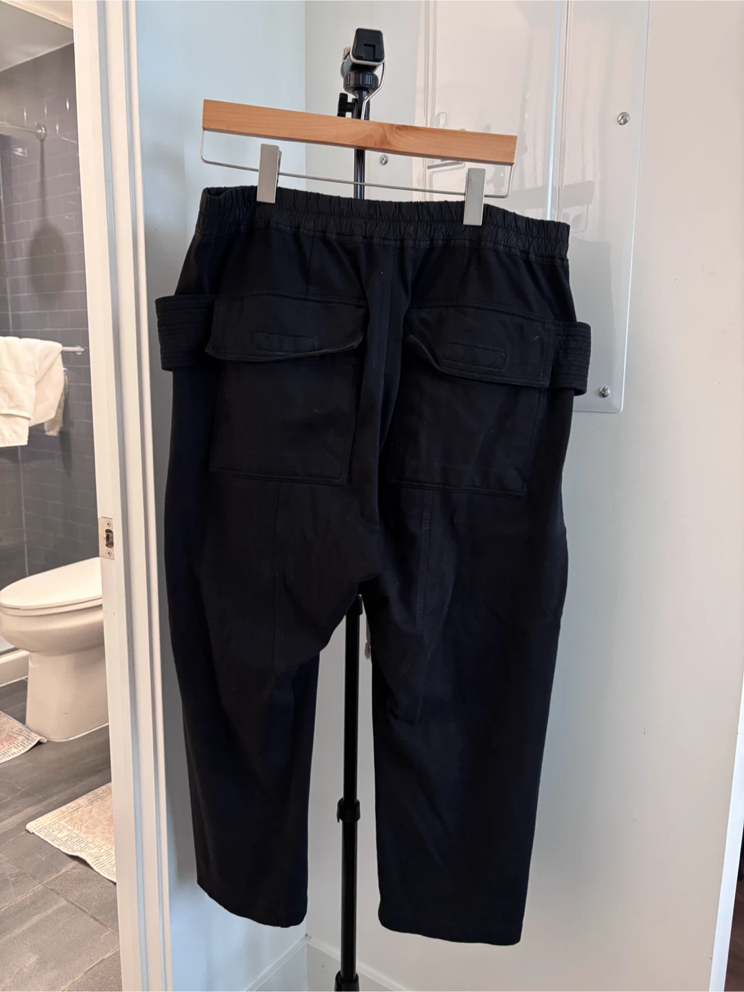 Rick owens DRKSHDW Black Cargo Pants with Drawstring - photo 2