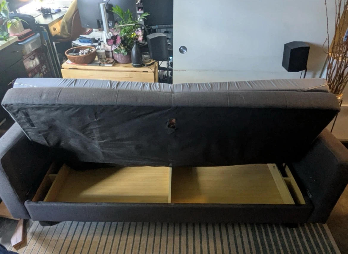 Grey Sofa/bed with Storage - photo 4