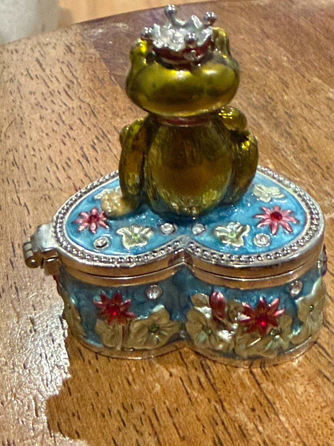 Enamel Frog Prince Heart Trinket Box - photo 5