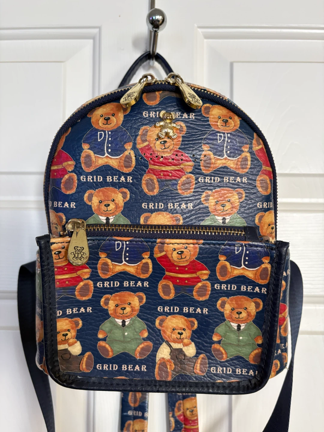 Daivd Duke Grid Bear Teddy Bear Mini Backpack