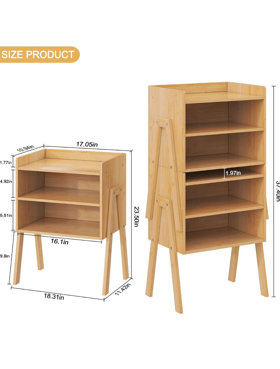 Two boho stackable nightstands - photo 2