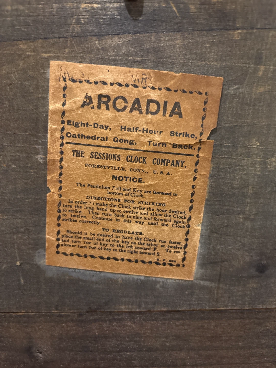 Sessions Clock Company Arcadia Eight-Day Mantel Clock