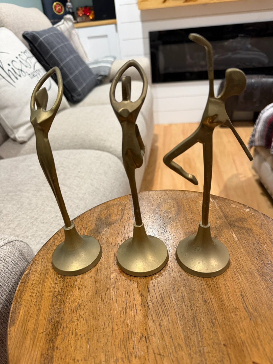 Set of 3 Brass Ballet Dancer Figurines