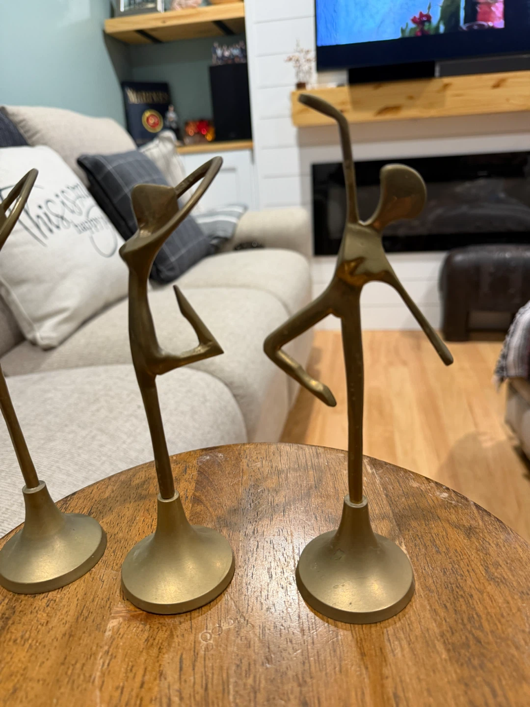 Set of 3 Brass Ballet Dancer Figurines - photo 2