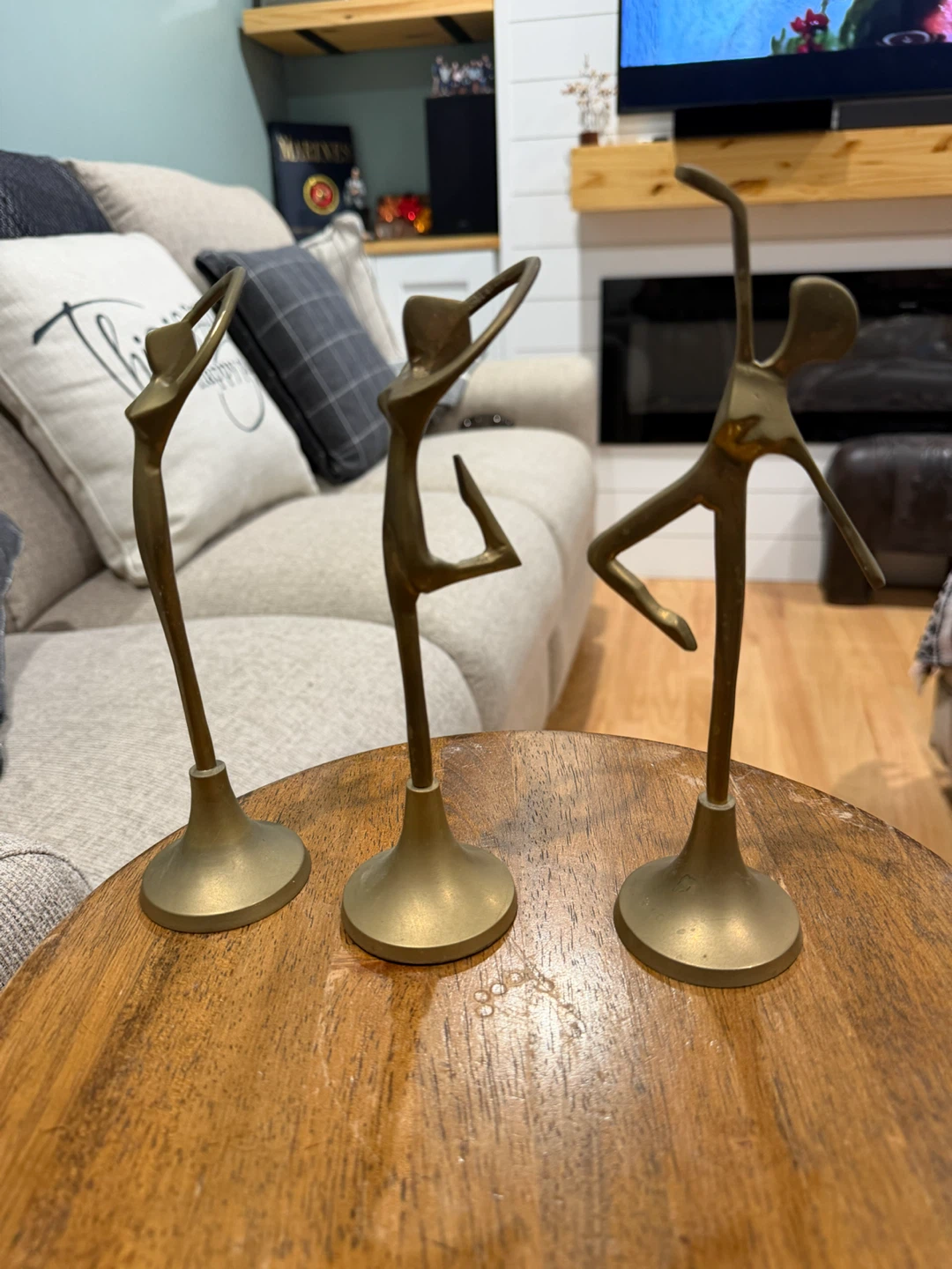 Set of 3 Brass Ballet Dancer Figurines - photo 3