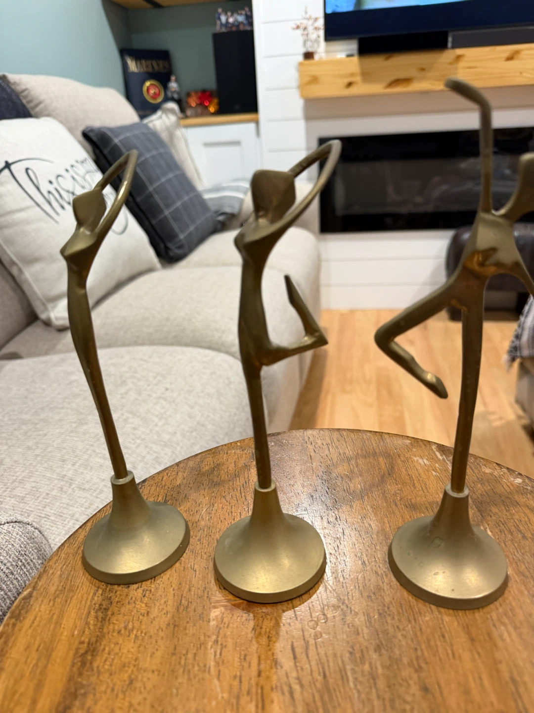 Set of 3 Brass Ballet Dancer Figurines - photo 5