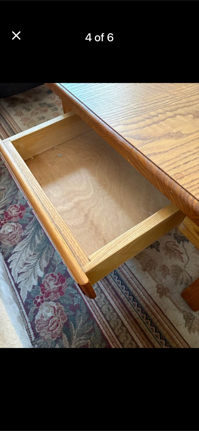 Solid oak coffee and end tables - photo 2