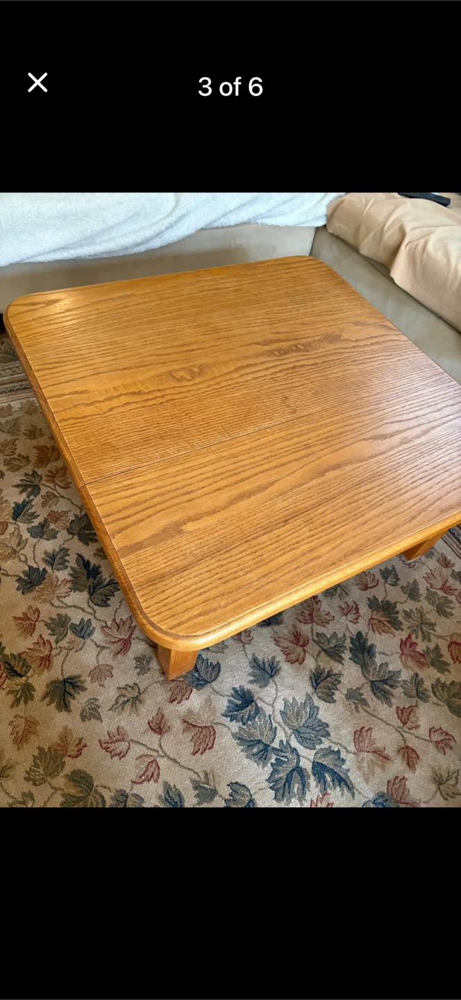 Solid oak coffee and end tables - photo 3