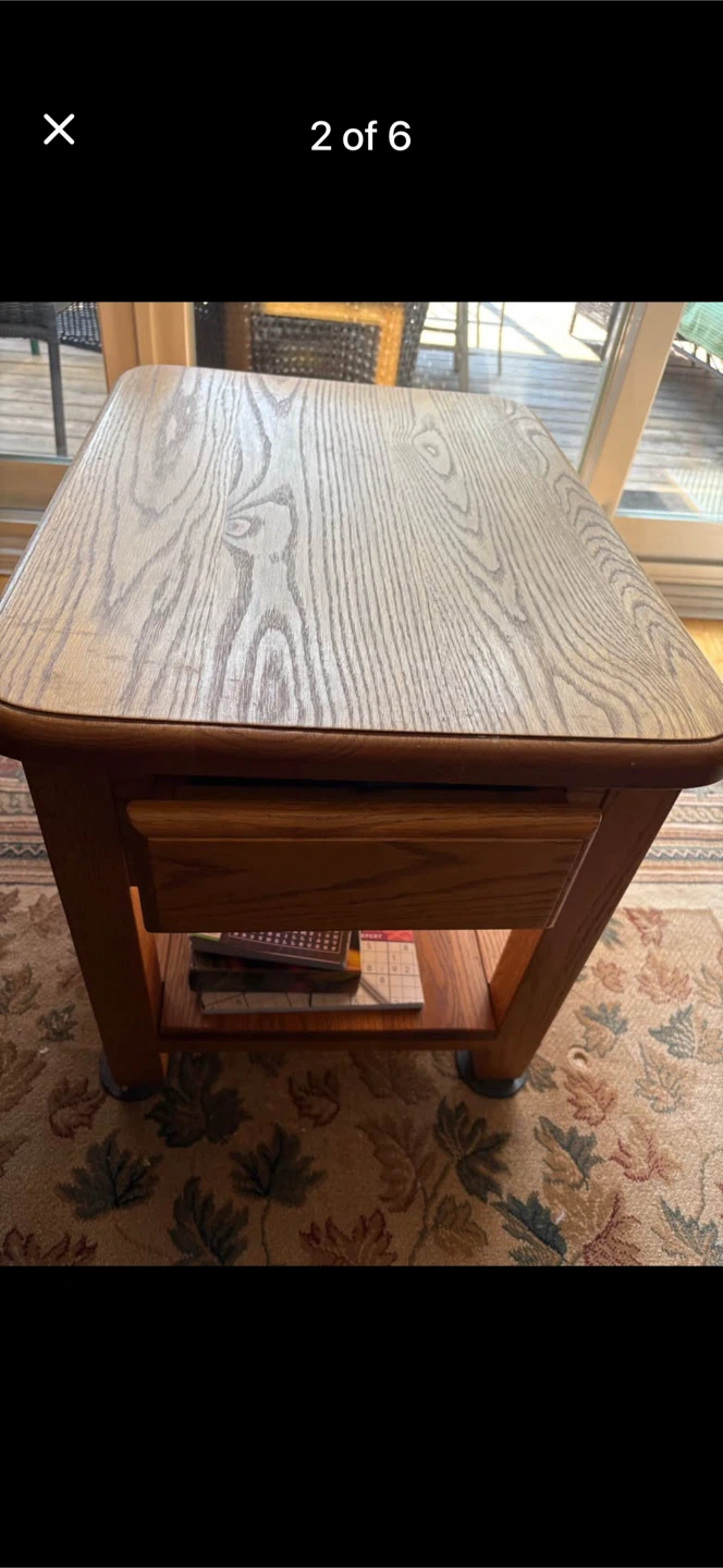 Solid oak coffee and end tables - photo 4