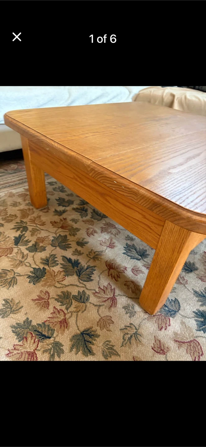 Solid oak coffee and end tables - photo 5