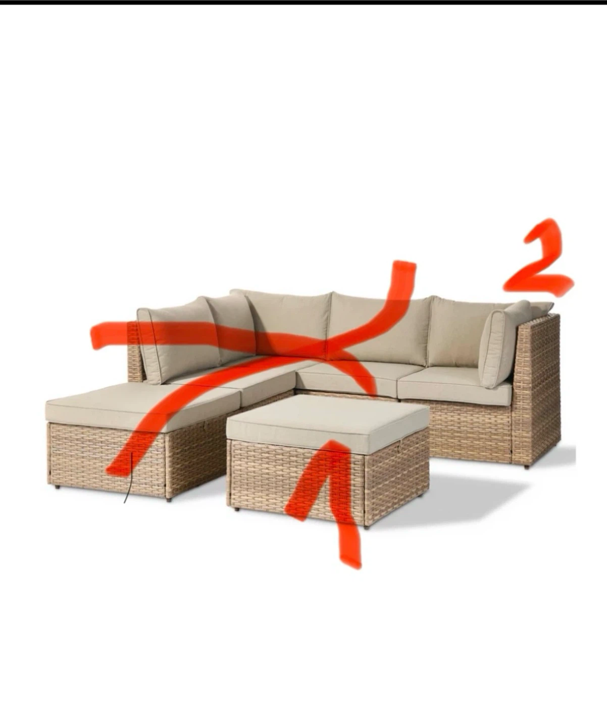 Brand New Modular Patio Pieces – Ottoman + Corner Section - photo 2